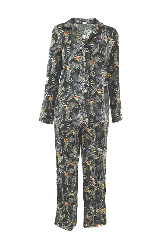  Nives J 20 női pizsama, kezes-lábas, dzsungel mintás